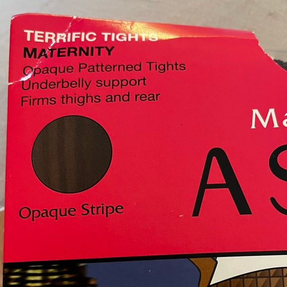 ASSETS by Sara Blakely Spanx Maternity Tights - Opaque Stripe Black NWT size 4 - Picture 4 of 7